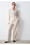 Embroidery Detailed Ecru Trousers 1011191-70060