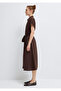 Linen Blend Brown Dress 1310742-70240 - 4