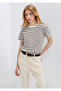Striped Ecru T-Shirt Slim Fit / Narrow Cut 1614216-86687 - 3