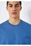 Pocket Detailed Basic T-Shirt Loose Fit / Comfortable Cut 066248-70719 - 6