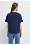 Slogan Printed Navy Blue T-Shirt Regular Fit / Normal Cut 1613733-70492 - 5