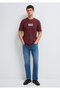 Logo Printed Claret Red T-Shirt Regular Fit / Normal Cut 0613186-70396 - 2