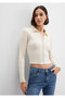 Buttoned Ecru Knitwear Polo 1710787-80194 - 2