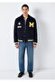 M Embroidery Detailed Navy Blue Jacket Loose Fit / Comfortable Cut 0110765-70490 - 2
