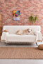 Cream Sofa Cover with Star Border | Sofa Shawl 180x210 Cotton