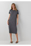 Liyosel Blended Anthracite Midi Dress 1310777-70095 - 2