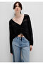Lace-Up Black Knitwear Top 1710758-900