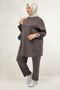 67074 Large Size Men's Collared Skirt and Modal Pants Set - Brown - 4