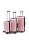 Moods Up 3-Piece Luggage Set, TSA Lock, ABS Hard Shell, Pink - 2