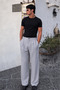 Pleated Baggy Fit Cotton Linen Striped Trousers