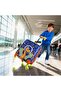 Milk&Moo Colorful Lighted Wheeled Rickshaw Kids Suitcase with 3D Ponix Design - 3