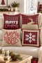 Double Sided Printed Velvet Texture Christmas Patterned 4-Piece Throw Pillow Set - 6