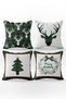 Double Sided Printed Velvet Texture Christmas Patterned 4-Piece Throw Pillow Set - 8
