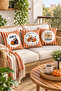 Autumn Patterned Velvet 3-Piece Throw Pillow Cover Set 43X43 cm - Decorative Pillowcases - 3