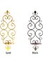 2-Piece Iron Wall Candle Sconce Holder,Foldable Candlestick,Vintage Home Decor,Black - 6