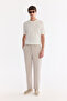 Men's Beige Soft Touch Relaxed Fit Chino Trousers with Elastic Sides A61Y3217