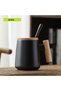 Ceramic cup with wooden handle, creative mug, coffee cup, tea cup, spoon with lid - 2