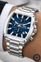 Functional Steel Cord, Steel Case Men's Wristwatch Bracelet Gift Silver-Blue Sdslz021