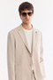 Men's Beige Mono Collar Unlined Soft Touch Comfort Fit Jacket A61Y4017 - 5