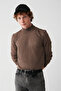 Men's Mink Half Turtleneck Non-Pilling Knitwear Sweater E 005001 - 3