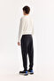 Men's Black Elastic Waist Lace-Up Bi-Stretch Technical Fabric Regular Fit Sweatpants A52Y3416 - 4