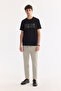 Men's Black Crew Neck Printed Bi-Stretch Interlock Regular Fit T-Shirt A61Y1144 - 5