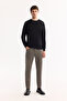 Men's Black Crew Neck Wool Knitwear Sweater B 005013 - 5