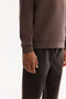 Men's Brown Crew Neck Cotton Bi-Stretch Printed Regular Fit Sweatshirt A52Y1289 - 5