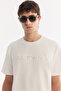 Men's Ecru Green Crew Neck Printed Bi-Stretch Interlock Regular Fit T-Shirt A61Y1161 - 2