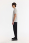 Men's Ecru Crew Neck Striped Soft Touch Regular Fit T-Shirt A61Y1087 - 3