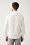 Men's Ecru Buttoned Collar 100% Cotton Soft Touch Velvet Regular Fit Shirt B002032 - 4
