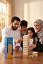 54-Piece Wooden Tower Building Block And 4-Piece Dice Stacker
