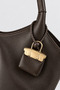 Melany Model Charm Detailed Hand and Shoulder Bag - Bitter Brown - 5