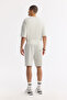 Men's Stone Waist Elastic Lace-Up Bi-Stretch 2 Thread Knitted Regular Fit Shorts A51Y3611 - 2