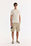 Men's Ecru Crew Neck Injection Printed Cupra Single Jersey T-Shirt A61Y1140 - 6