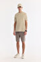 Men's Beige Crew Neck Cotton Pack Elastane Jacquard Regular Fit T-Shirt A61Y1032 - 6