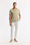 Men's Mink Apaj Collar Jacquard Elastane Regular Fit T-Shirt A51Y1069 - 5