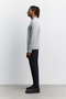 Men's Gray Polo Neck Zippered Rayon Non-Pilling Basic Knitwear Regular Fit Sweater B005150 - 2