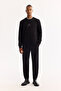 Men's Black Crew Neck Cotton Bi-Stretch Printed Regular Fit Sweatshirt A52Y1305 - 5