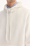 Men's Ecru Hooded Cotton Bi-Stretch Regular Fit Sweatshirt A52Y1201 - 8