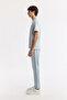 Men's Gray Crew Neck Reflective Bi-Stretch Interlock Regular Fit T-Shirt A51Y1037 - 3