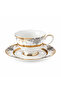 Shiny gold and silver tea cup and saucer set - 5