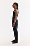 Men's Black Elastic Waist 100% Linen Relaxed Fit Trousers B003032 - 3