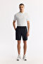 Men's Black Elastic Waist Technical Fabric Knitted Regular Fit Shorts A51Y3629 - 7