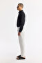 Men's White Elastic Waist 100% Linen Relaxed Fit Trousers B003032 - 4