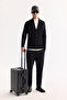 Men's Black Shawl Collar Buttoned Soft Touch Striped Regular Fit Cardigan A52Y5042 - 8