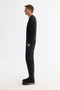 Men's Black Crew Neck Textured Regular Fit Knitwear Sweater E005107 - 3