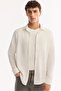 Men's White Classic Collar Viscose Blended Soft Touch Textured Regular Fit Shirt A52Y2080 - 5