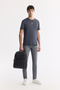 Men's Anthracite Ultrasoft Crew Neck Cotton Plain Modal T-Shirt B001171 - 6