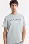 Men's Gray Crew Neck Reflective Bi-Stretch Interlock Regular Fit T-Shirt A51Y1037 - 2